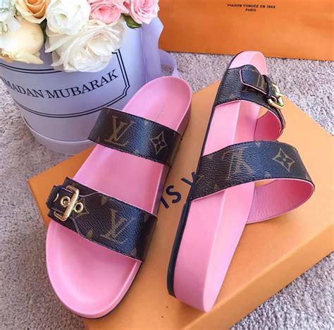 lv sandals pink|louis vuitton flat sandals women.